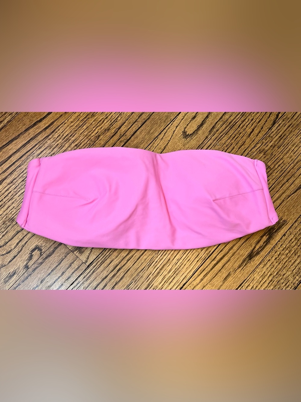 Aerie Medium Pink Bandeau Swim Top Strapless Beach Pool Vacation Barbie Padded